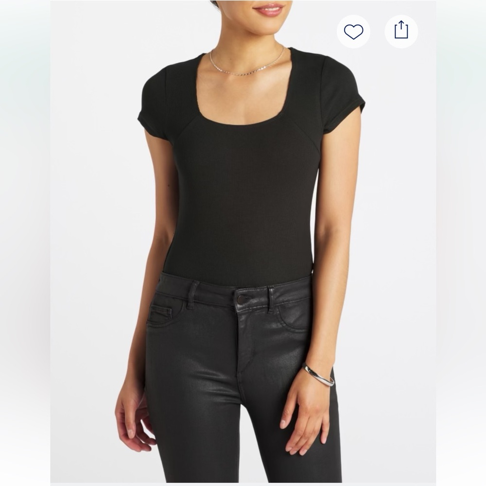 Elegant Black Cap Sleeve Bodysuit